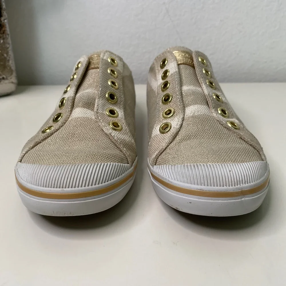 COACH‎ Kennedi Slip On Sneakers Women's Gold Sequin Embellished Shoes 6B